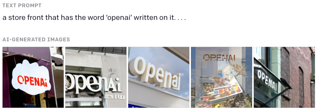 DALL-E: a store front with the word “openai”