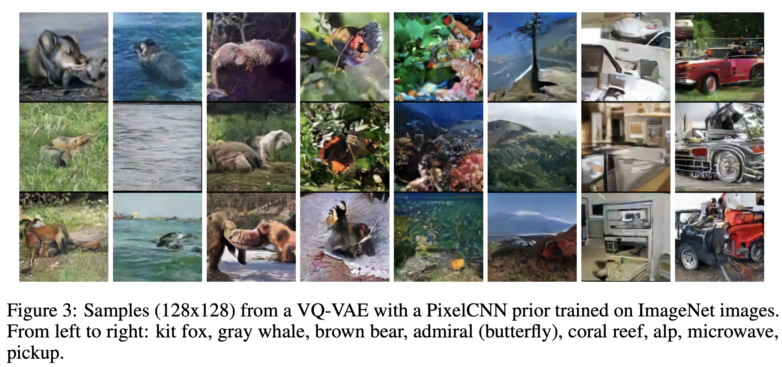 Samples from VQ-VAE with a PixelCNN prior